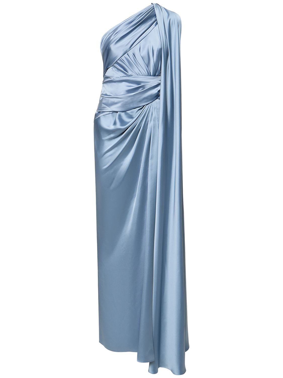 Satin One-shoulder Draped Long Dress - ZUHAIR MURAD - Modalova