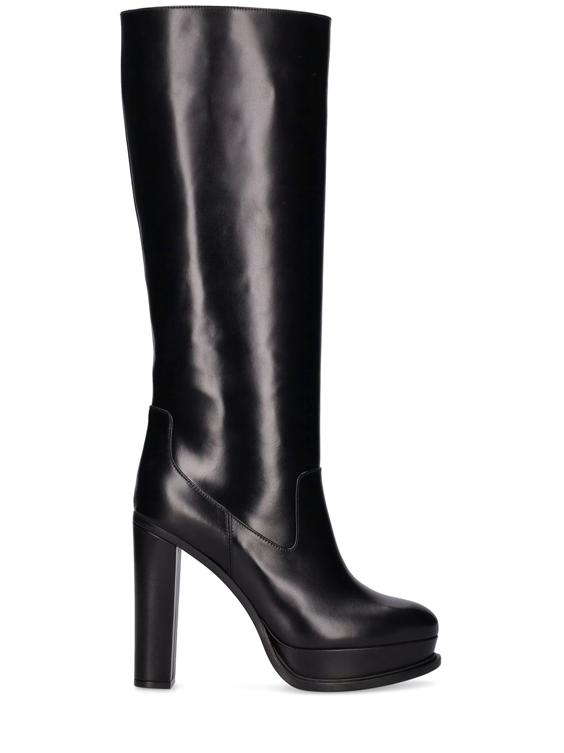 Mm Leather Tall Boots - ALEXANDER MCQUEEN - Modalova