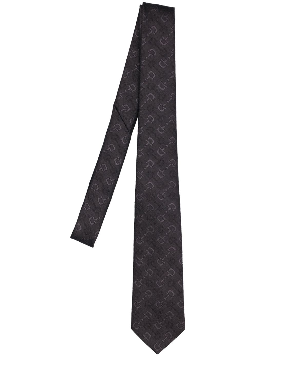 Cravatta Horsebit In Lana E Seta 7cm - GUCCI - Modalova