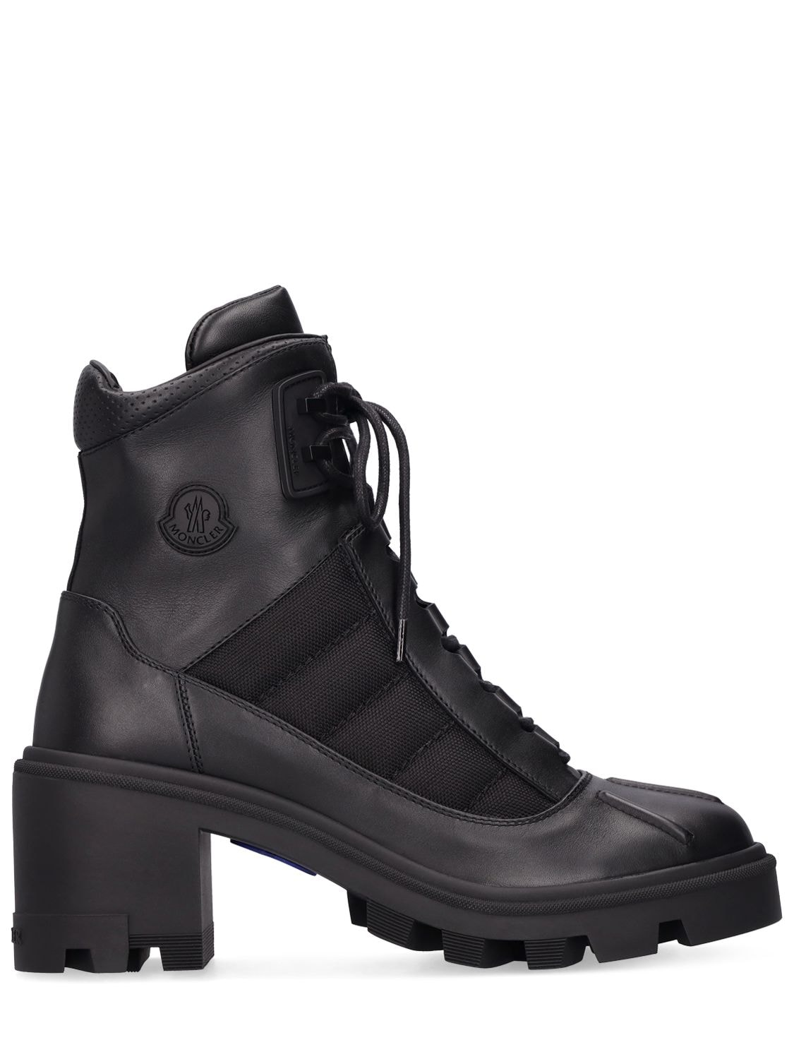 Mm Carol Slant Leather Ankle Boots - MONCLER - Modalova