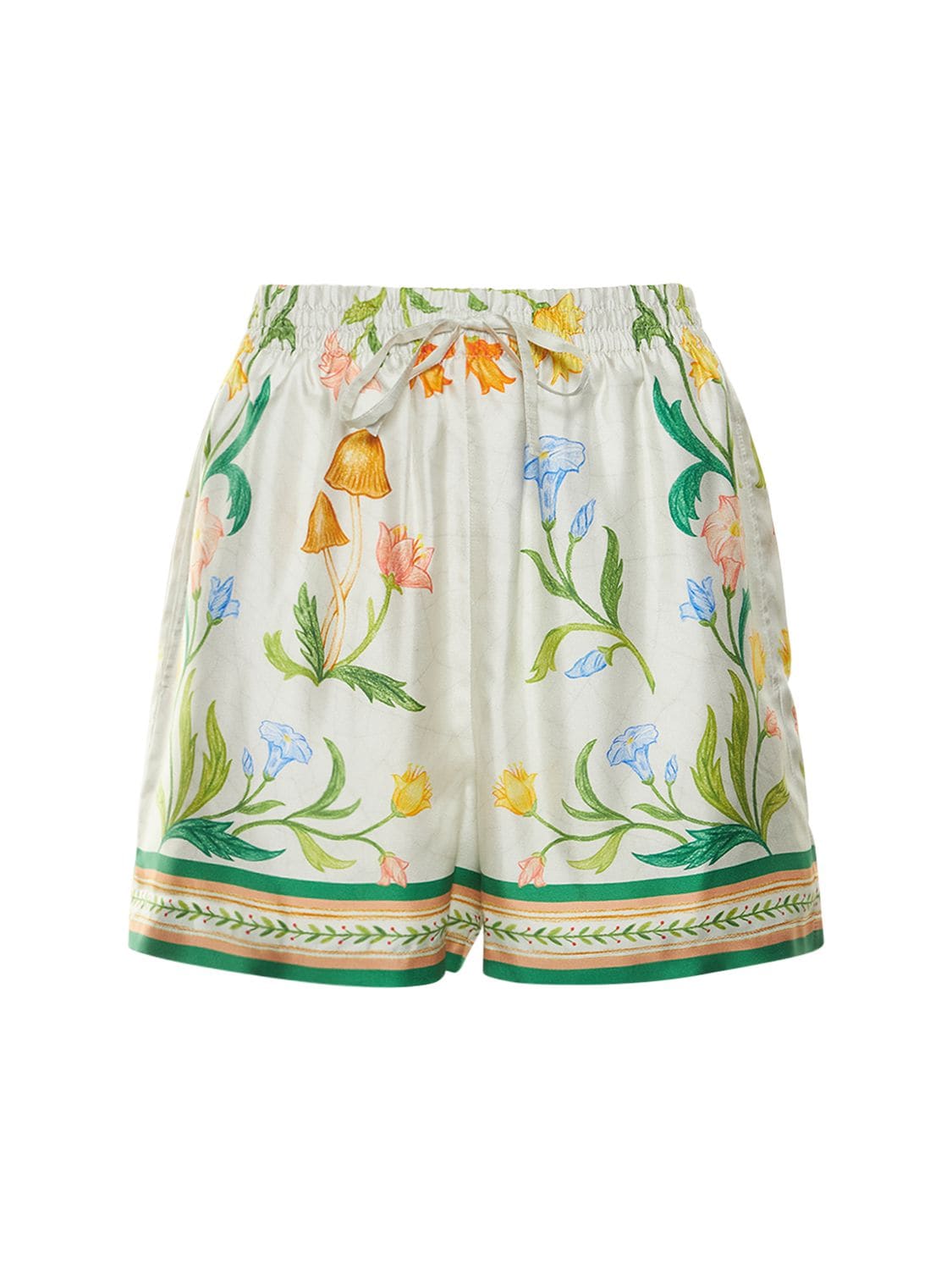 L'arch Fleurie Print Silk Twill Shorts - CASABLANCA - Modalova