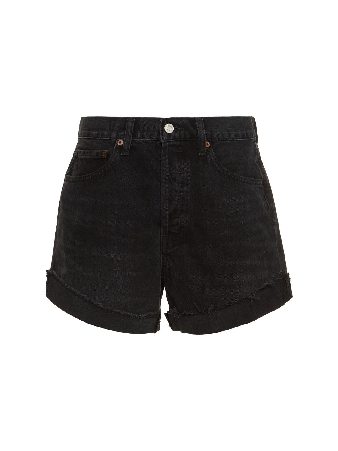 Parker Denim Cotton Shorts W/ Cuff - AGOLDE - Modalova