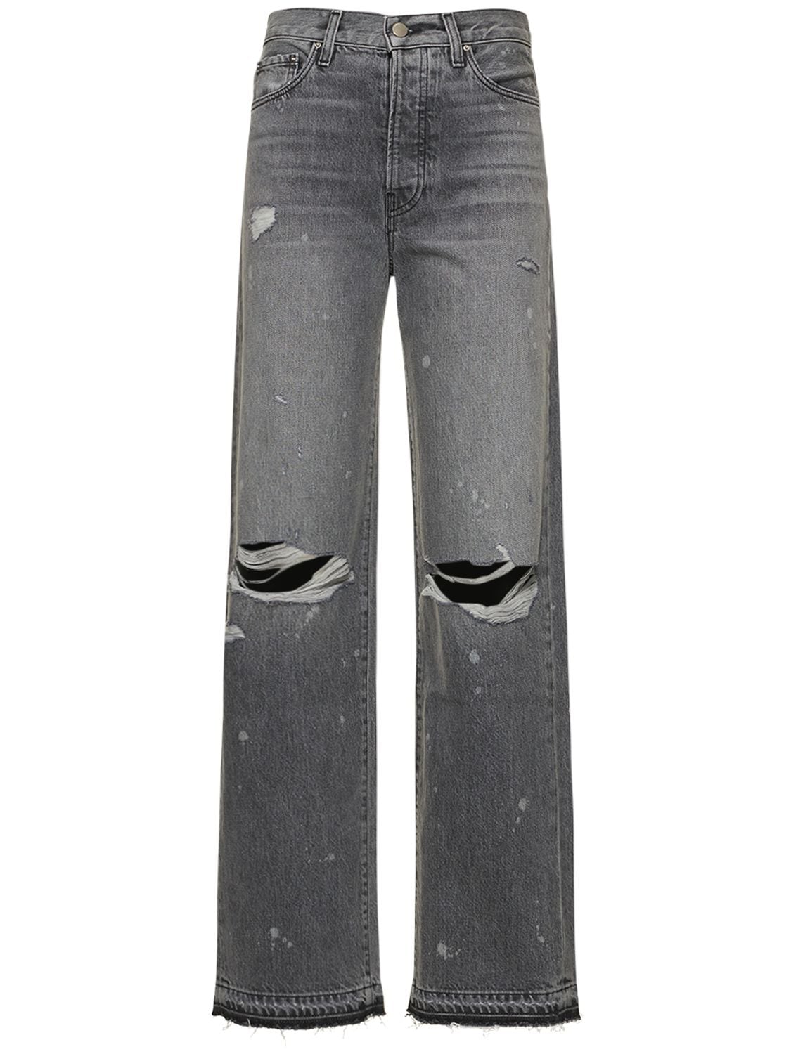 Distressed High Waist Straight Jeans - AMIRI - Modalova
