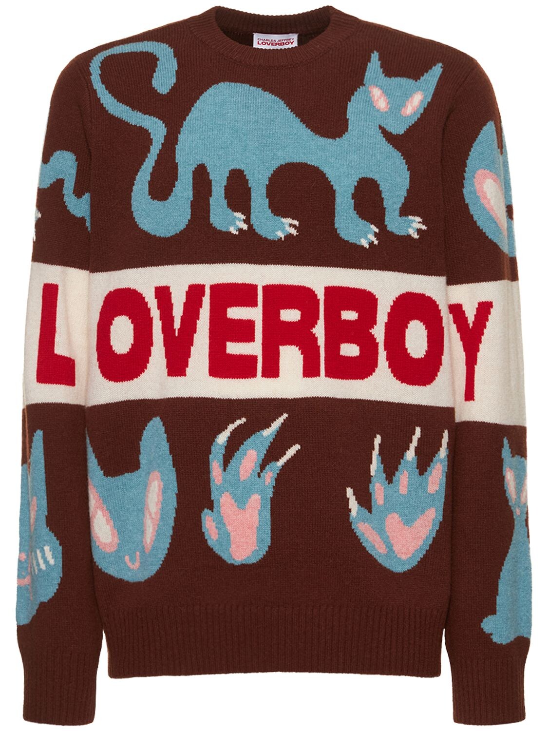 Logo Wool & Recycled Poly Knit Sweater - CHARLES JEFFREY LOVERBOY - Modalova