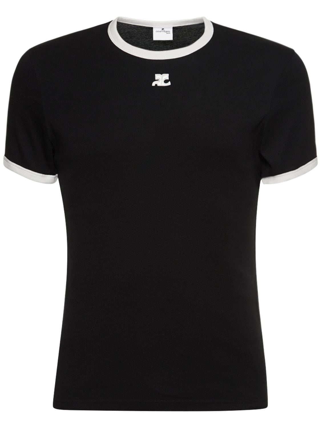 Bumpy Contrast Jersey T-shirt - COURREGES - Modalova