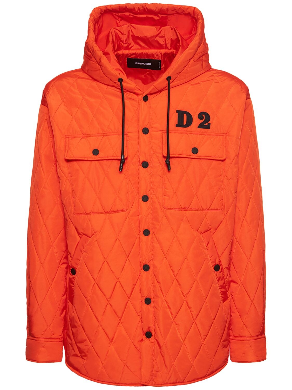 Logo Quilted Puffer Jacket W/ Hood - DSQUARED2 - Modalova