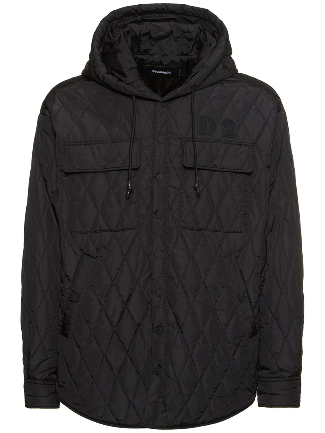Logo Quilted Puffer Jacket W/ Hood - DSQUARED2 - Modalova
