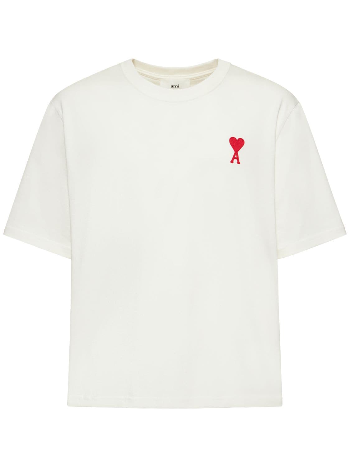 Logo Boxy Fit Organic Cotton T-shirt - AMI PARIS - Modalova