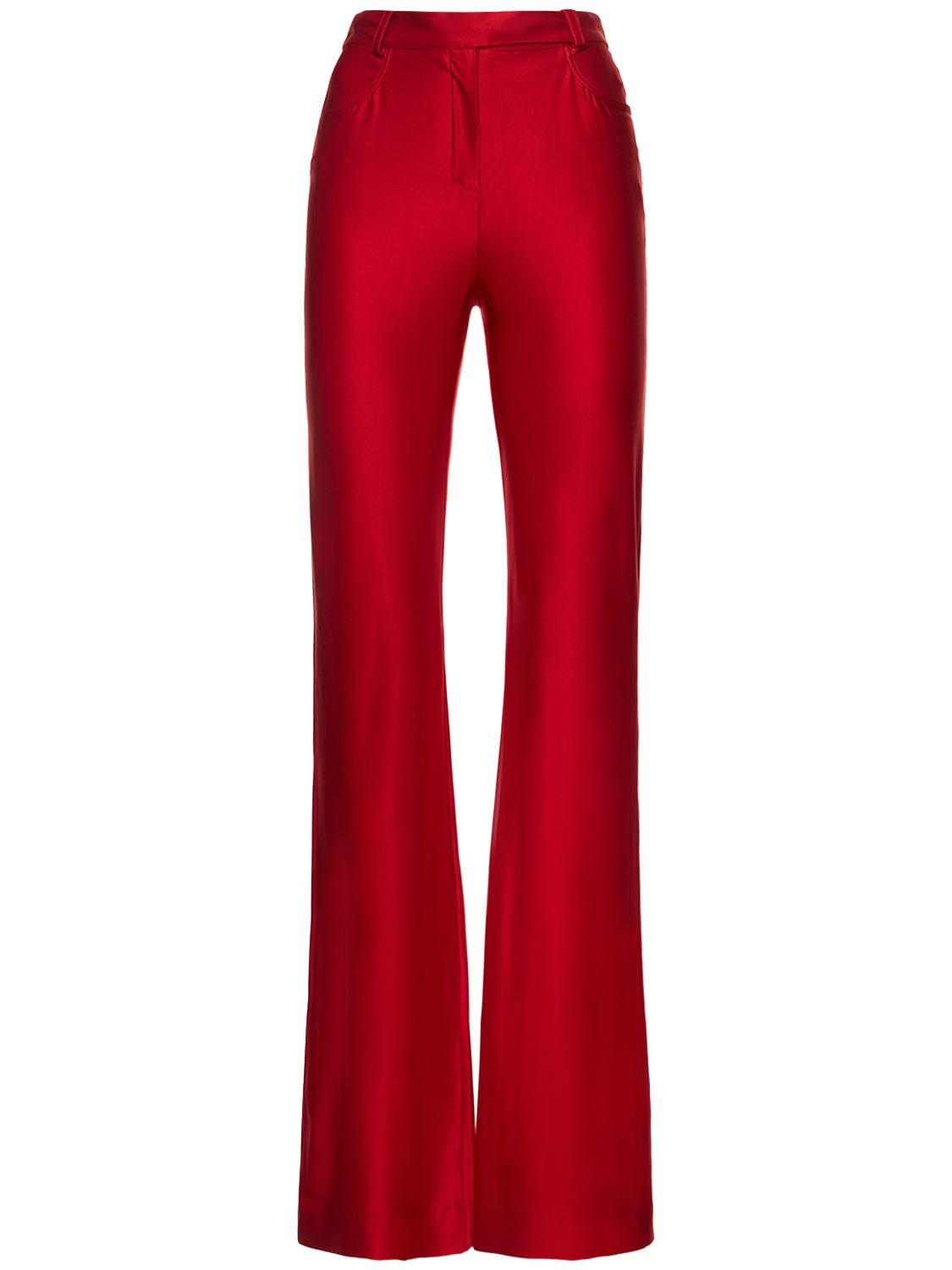 Fitted Shiny Jersey High Waist Pants - ALEXANDRE VAUTHIER - Modalova