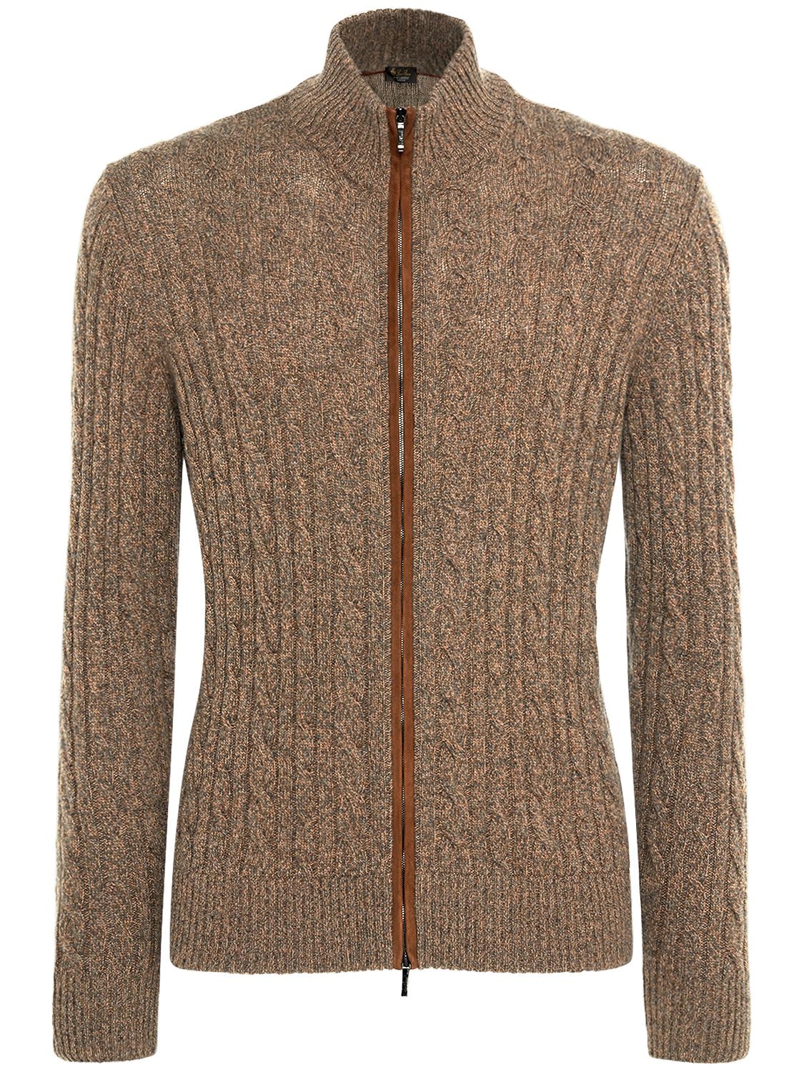 Bomber Cashmere Knit Zip Up Sweater - LORO PIANA - Modalova