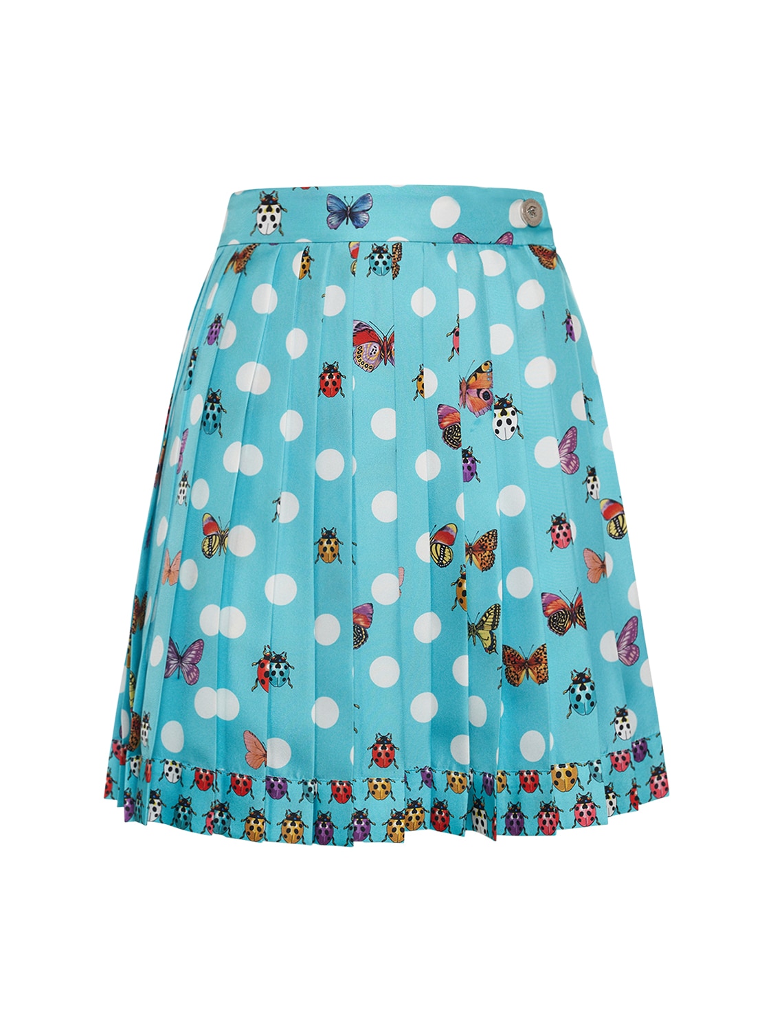 Print Silk Twill Pleated Mini Skirt - VERSACE - Modalova