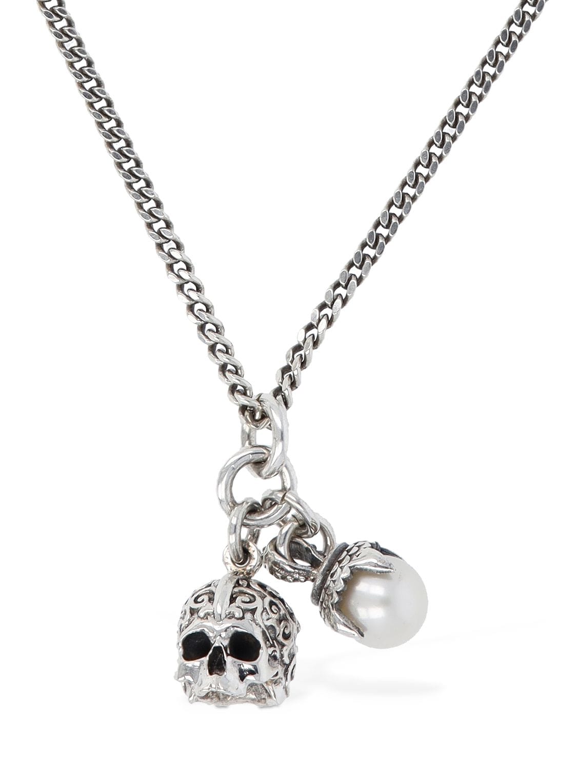 Skull & Pearl Charm Necklace - EMANUELE BICOCCHI - Modalova
