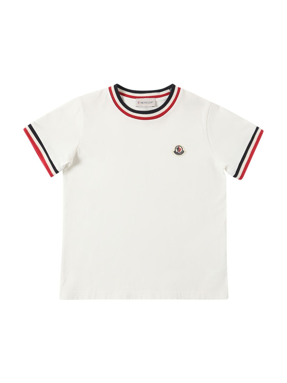 Cotton Jersey Tricolor T-shirt - MONCLER - Modalova