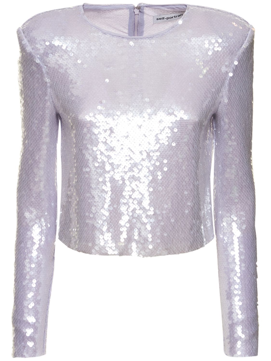 Sequined Long Sleeved Top - SELF-PORTRAIT - Modalova