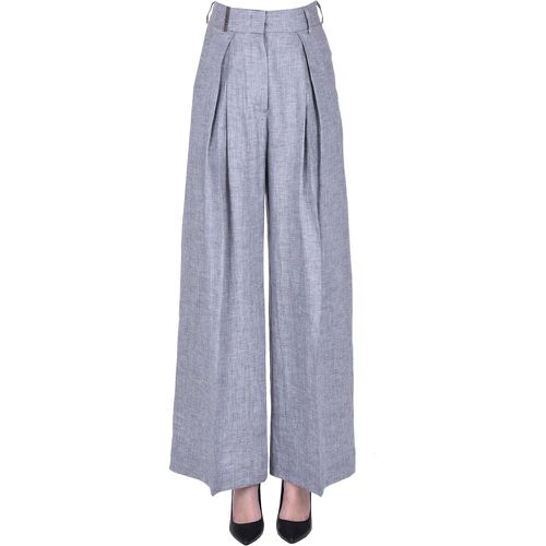 Pantaloni in lino con pinces - PESERICO - Modalova