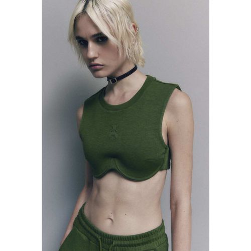 Top cropped in felpa misto cotone - PATRIZIA PEPE - Modalova