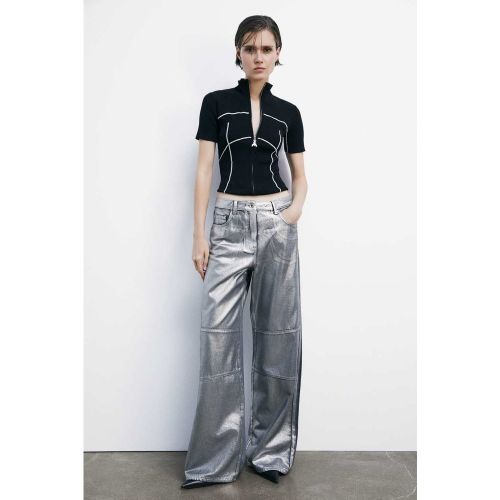 Kurzärmeliger Rollkragenpullover aus Strick mit Reißverschluss - PATRIZIA PEPE - Modalova