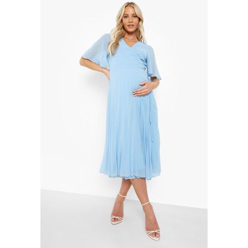 Vestido Premamá Midi Skater Plisado Cruzado - boohoo - Modalova