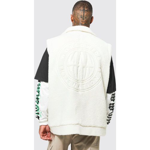 Chaleco Oversize De Borreguito Con Estampado Worldwide - boohoo - Modalova