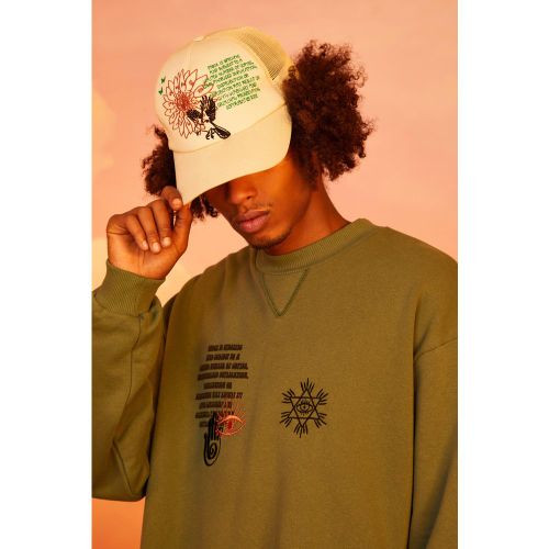 Gorra Con Bordado Bm, Cream - boohoo - Modalova