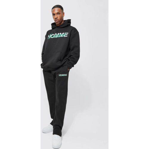 Oversized Homme Slogan Hooded Tracksuit - boohoo - Modalova