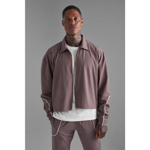 Chaqueta Harrington Recta Con Ribete - boohoo - Modalova