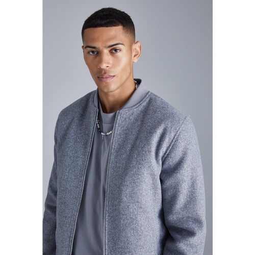 Chaqueta Bomber Regular Homme De Melton - boohoo - Modalova