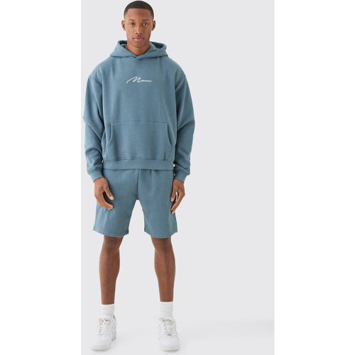 Chándal Oversize Recto Holgado Con Firma Man De Pantalón Corto - boohoo - Modalova