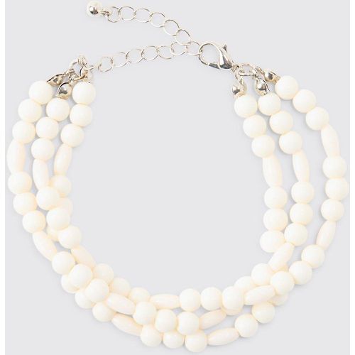 Pulsera A Capas Con Perlas Blancas - boohoo - Modalova