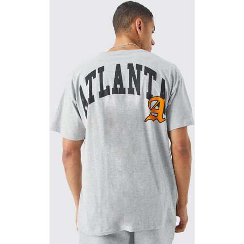Camiseta Oversize Con Estampado Universitario De Atlanta En La Espalda - boohoo - Modalova