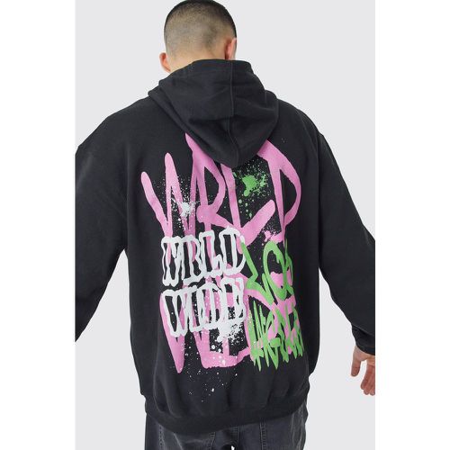 Sudadera Oversize Con Capucha Y Estampado Worlwide En Relieve - boohoo - Modalova