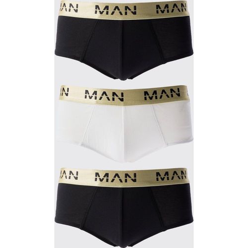 Pack Man Roman Gold Waistband Briefs In - boohoo - Modalova