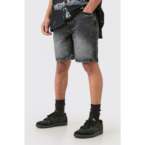 Pantalones Cortos Vaqueros Ajustados Sin Tratar Con Cintura Elástica En Color Carbón - boohoo - Modalova