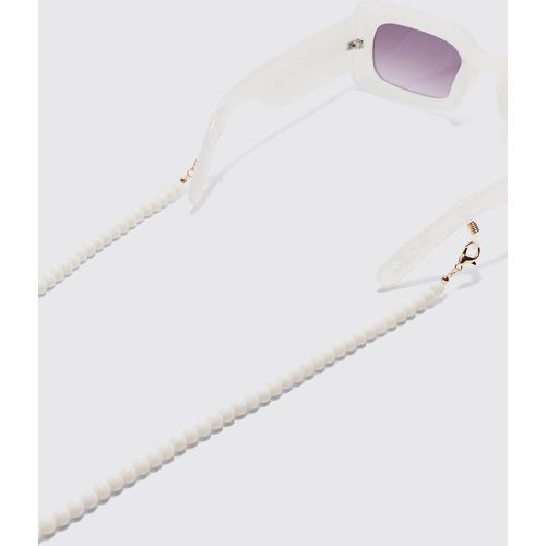 Gafas De Sol Blancas Con Cadena Y Perlas - boohoo - Modalova