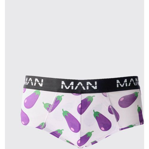 Slip Man con stampa di melanzane - boohoo - Modalova