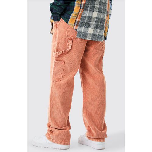 Pantaloni extra comodi Carpenter in velluto a coste in velluto a coste color arancione bruciato - boohoo - Modalova