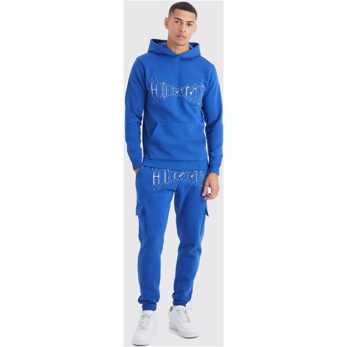 Tuta sportiva Cargo Slim Fit Homme con applique - boohoo - Modalova