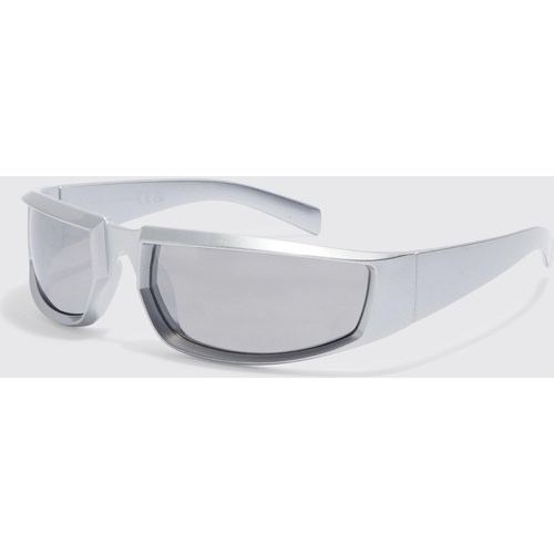 Racer Wrap Sunglasses, Grigio - boohoo - Modalova