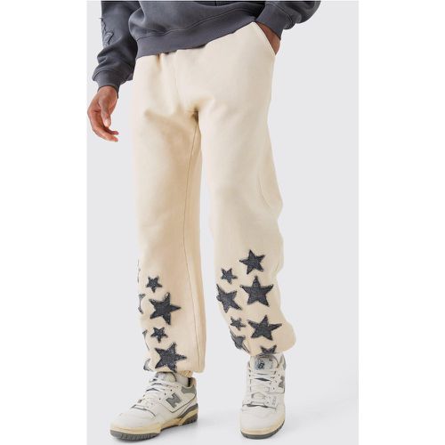 Pantalón Deportivo Recto Vaquero Con Lavado De Ácido Y Aplique De Estrellas - boohoo - Modalova