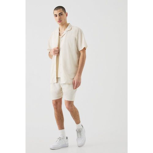 Short Sleeve Oversized Linen Shirt & Short - boohoo - Modalova