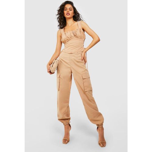 Pantalones Cargo Holgados, Beige - boohoo - Modalova