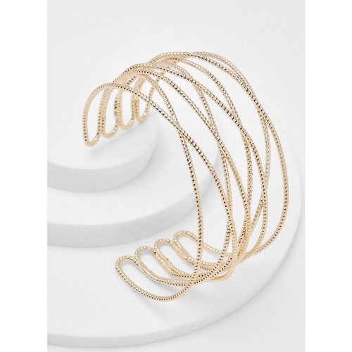 Bracciale rigido color oro con polsini cavi - boohoo - Modalova