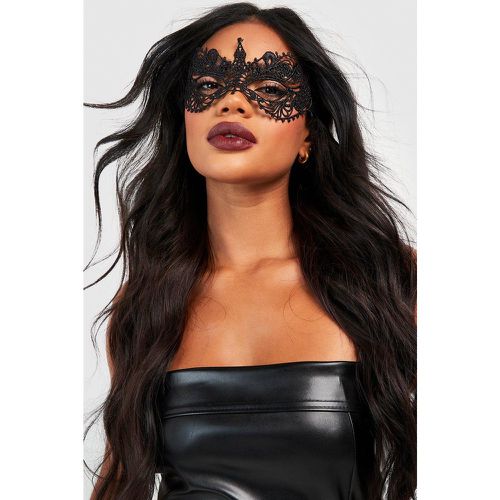 Maschera Halloween stile veneziano in tessuto nera - boohoo - Modalova