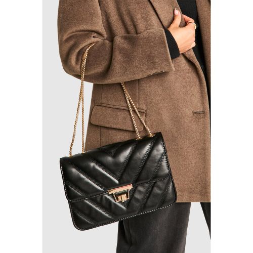 Borsa a tracolla in PU con stampa a zig zag - boohoo - Modalova