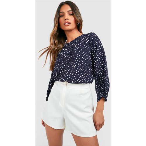 Blusa De Tela De Lunares Con Lazo En Las Mangas - boohoo - Modalova