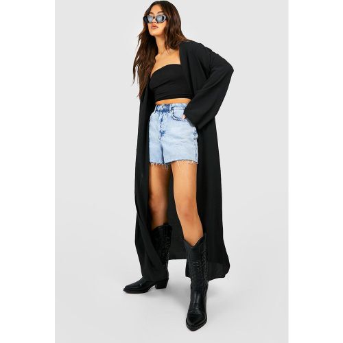 Kimono Maxi De Chifón, Negro - boohoo - Modalova