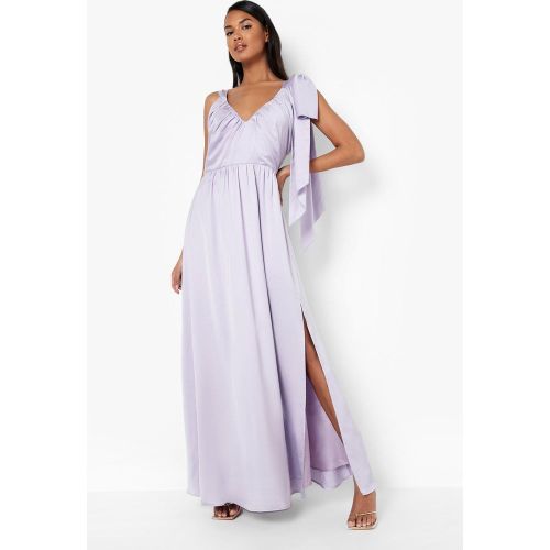 Vestido Maxi Drapeado Con Atadura - boohoo - Modalova