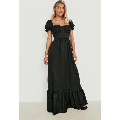 Vestido Maxi Escalonado De Tela Con Escote De Corazón - boohoo - Modalova