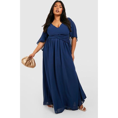 Vestito scaldacuore maxi Plus Size da cerimonia in chiffon con maniche ad angelo - boohoo - Modalova