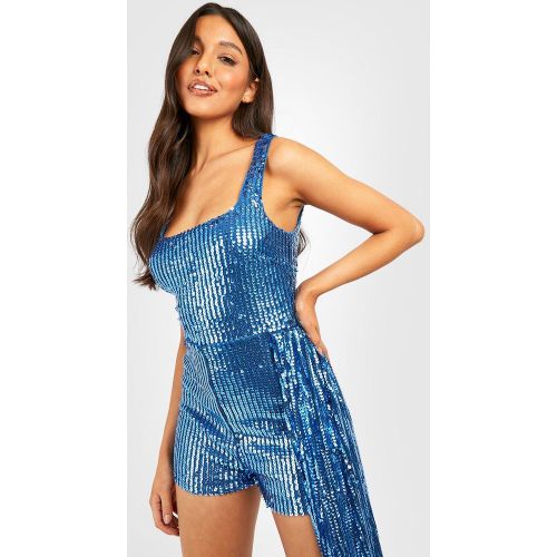 Mono Corto Drapeado De Tirantes - boohoo - Modalova